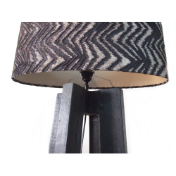 Lampa podłogowa Trapez drewno egzotyczne Czarna